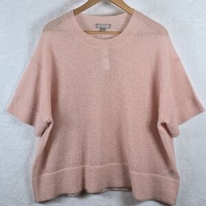 J. Crew Oversized Alpaca Blend Short Sleeve Sweater T-Shirt Peach Pink Sz. XL